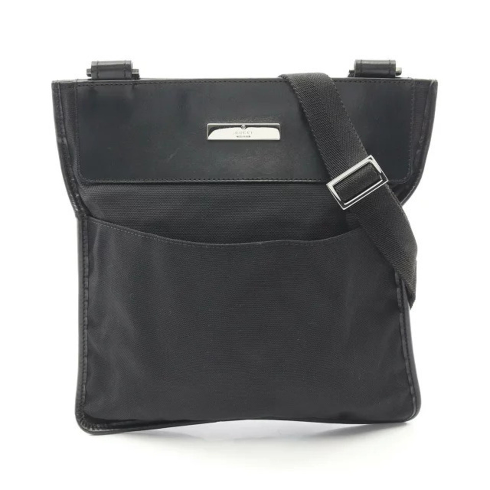 Gucci messenger crossbody Bag Canvas Leather Black